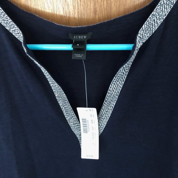 Adorable J CREW Navy dress or coverup, piping, size small, NWT! - Picture 5 of 5